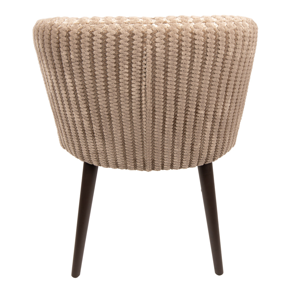 fiori beige 09 dining chair with dark brown wooden legs.