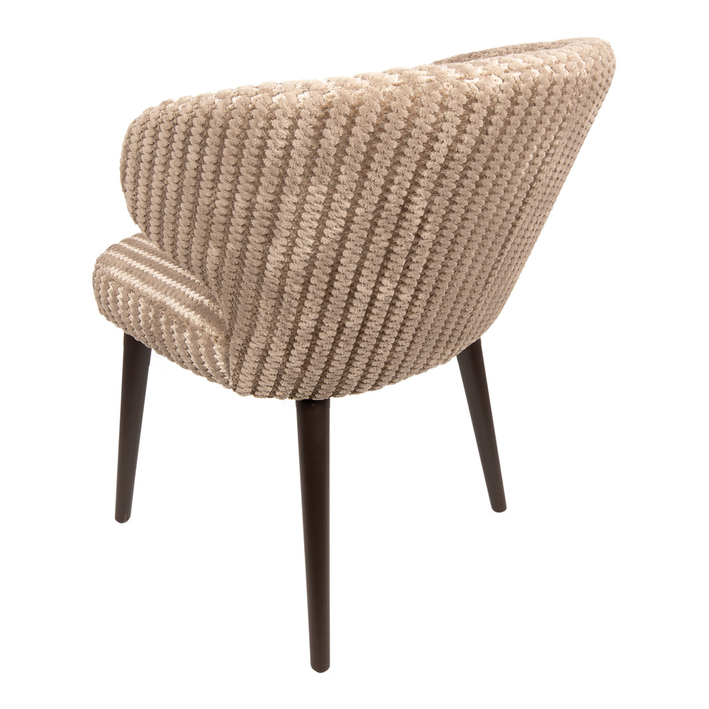 fiori beige 09 dining chair with dark brown wooden legs.