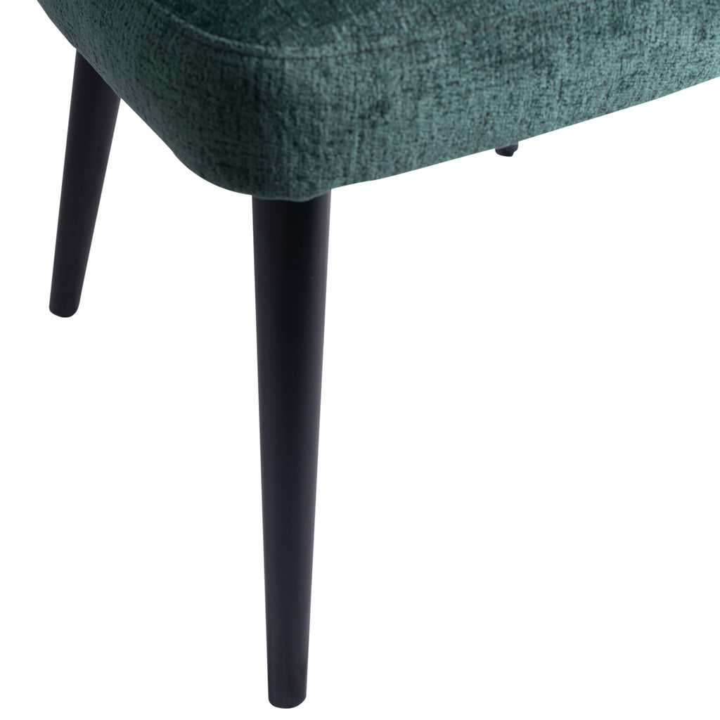 fiori petrol 502 dining chair with black wooden legs.