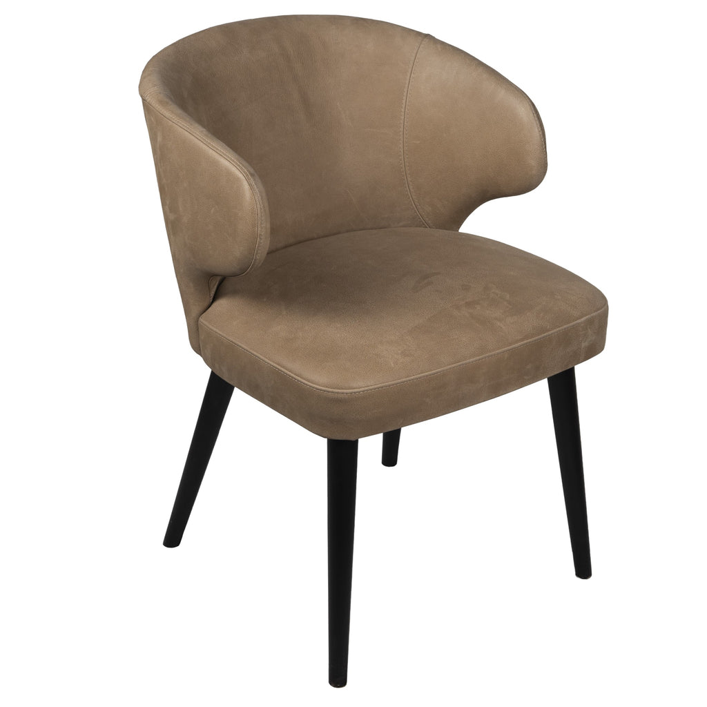 fiori taupe terra leather dining chair