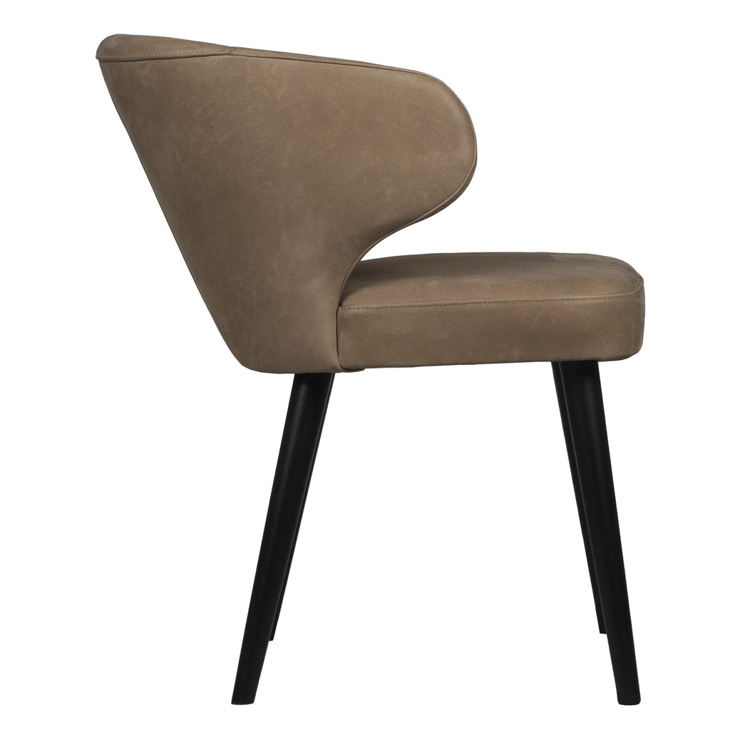 fiori taupe terra leather dining chair