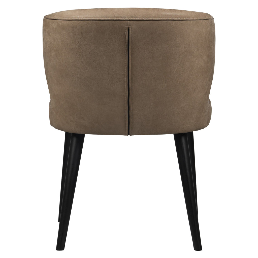 fiori taupe terra leather dining chair