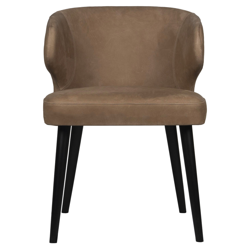 fiori taupe terra leather dining chair