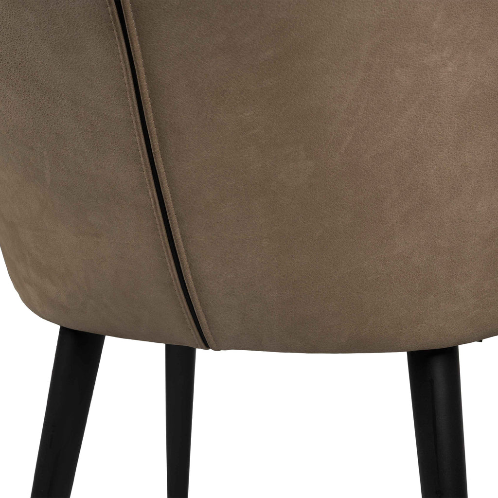 fiori taupe terra leather dining chair