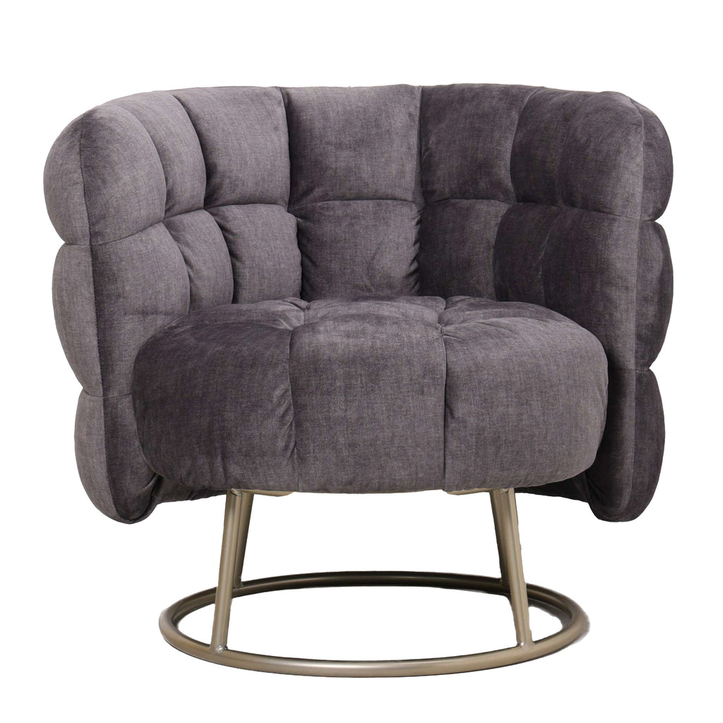 fluffy gray armchair vogue 16 graphite gold base