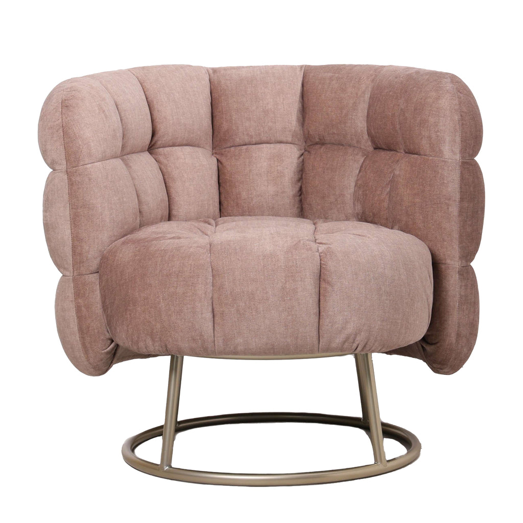 fluffy pink armchair vogue 3 antelope gold base