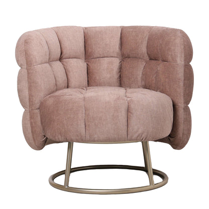 Fluffy Pink armchair vogue 3 antelope gold base