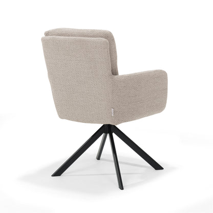 Fred armchair - Fabric Retro Bliss #03-Naturel - swivel base 180 black