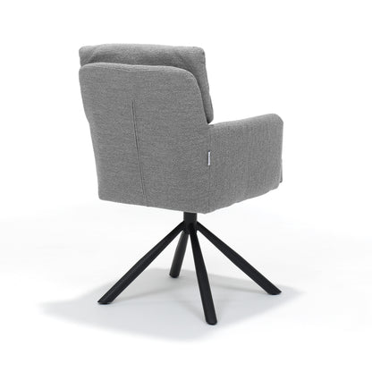 Fresco armchair - Fabric Teddy Steel - swivel base black