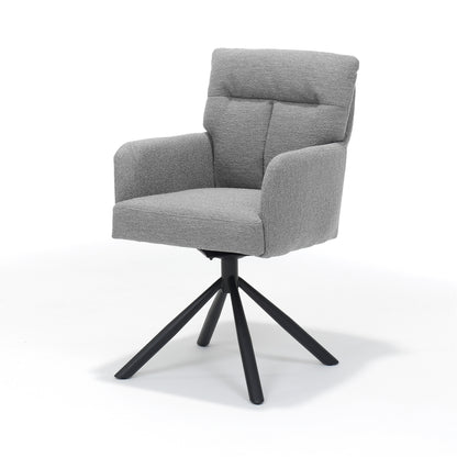 Fresco armchair - Fabric Teddy Steel - swivel base black