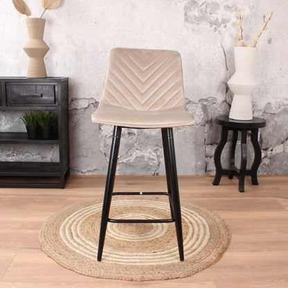 Gaby barstool velvet 65cm champagne