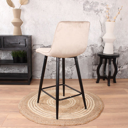 Gaby barstool velvet 65cm champagne