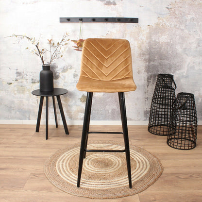 Gaby barstool velvet 65cm gold