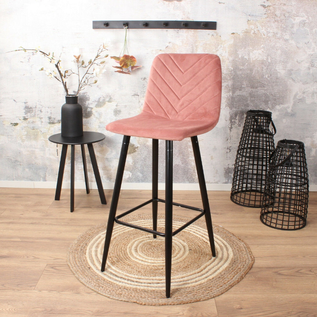 gaby barstool velvet 65cm pink