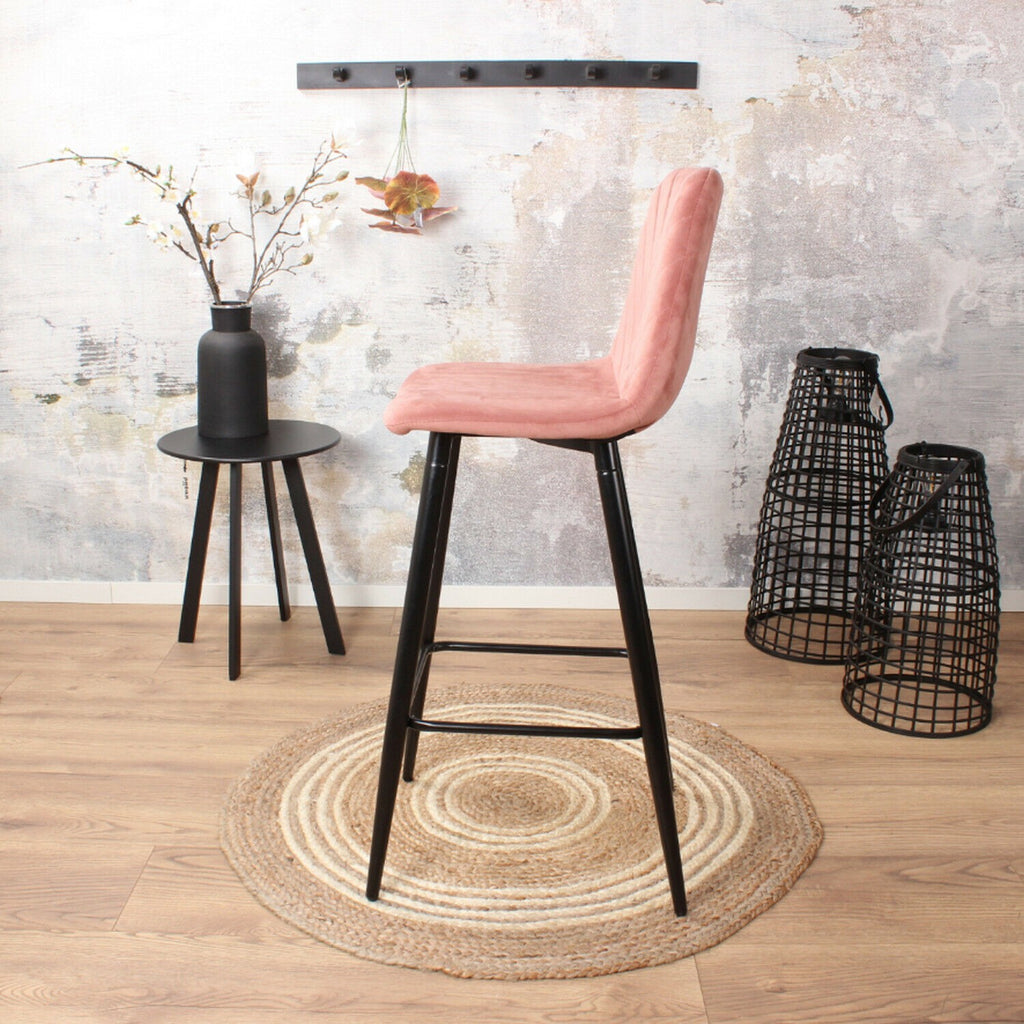 gaby barstool velvet 65cm pink