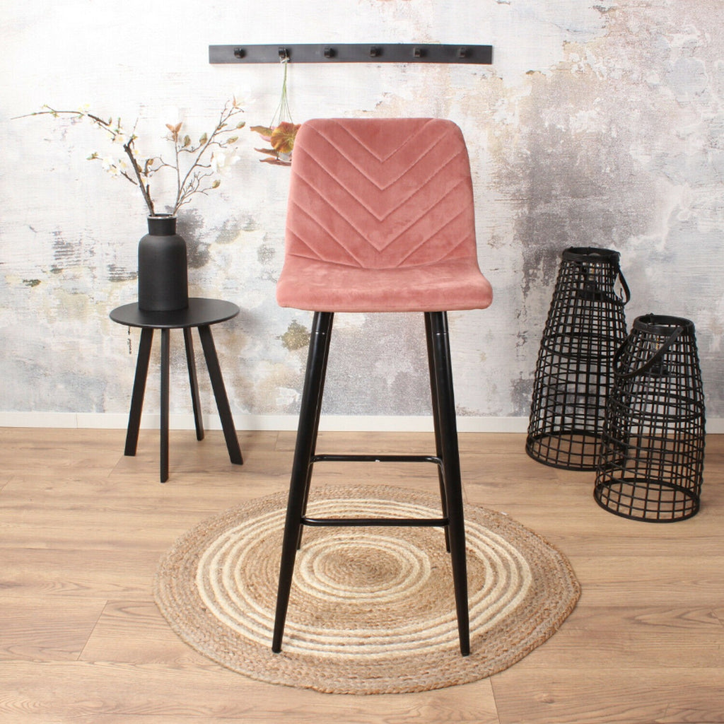 gaby barstool velvet 65cm pink