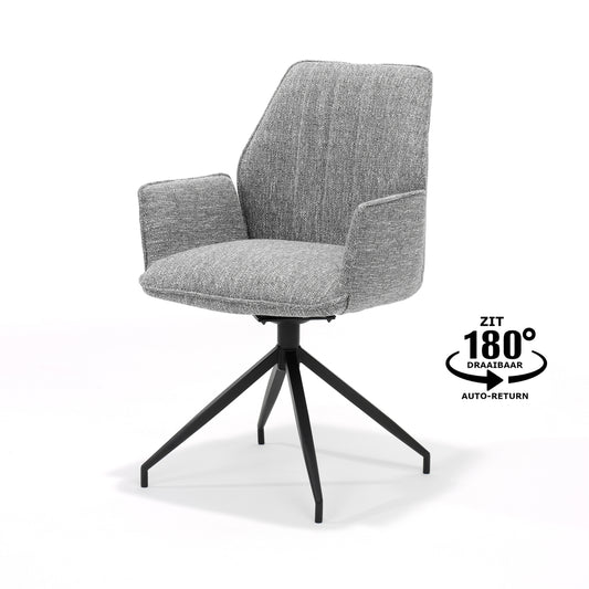 Gio armchair M4 with swivel base in Oasis Grey fabric