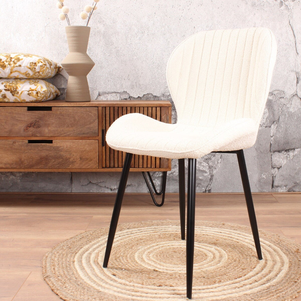 giulia dining room chair bouclé white