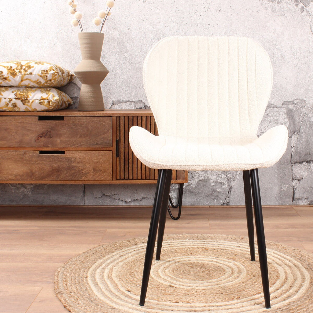 giulia dining room chair bouclé white