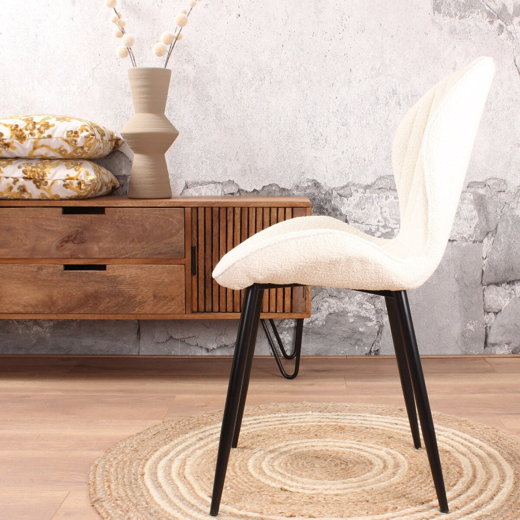 giulia dining room chair bouclé white