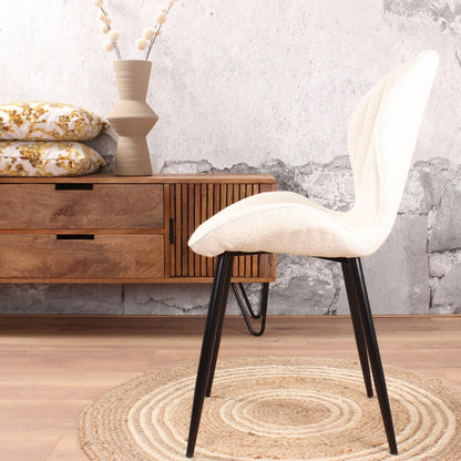 Giulia dining room chair bouclé white