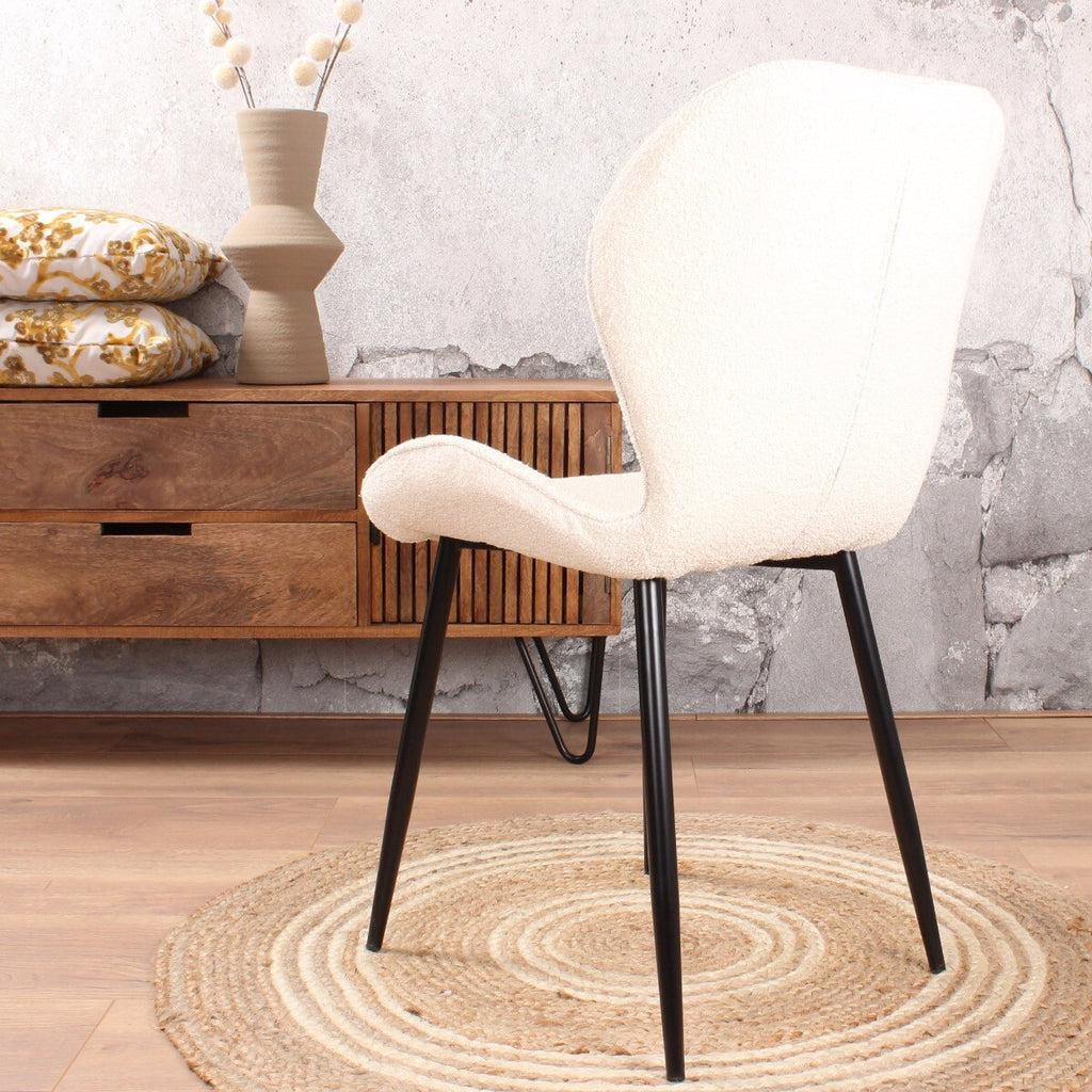 giulia dining room chair bouclé white