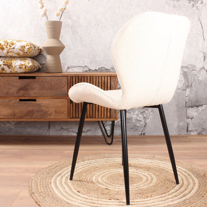 Giulia dining room chair bouclé white