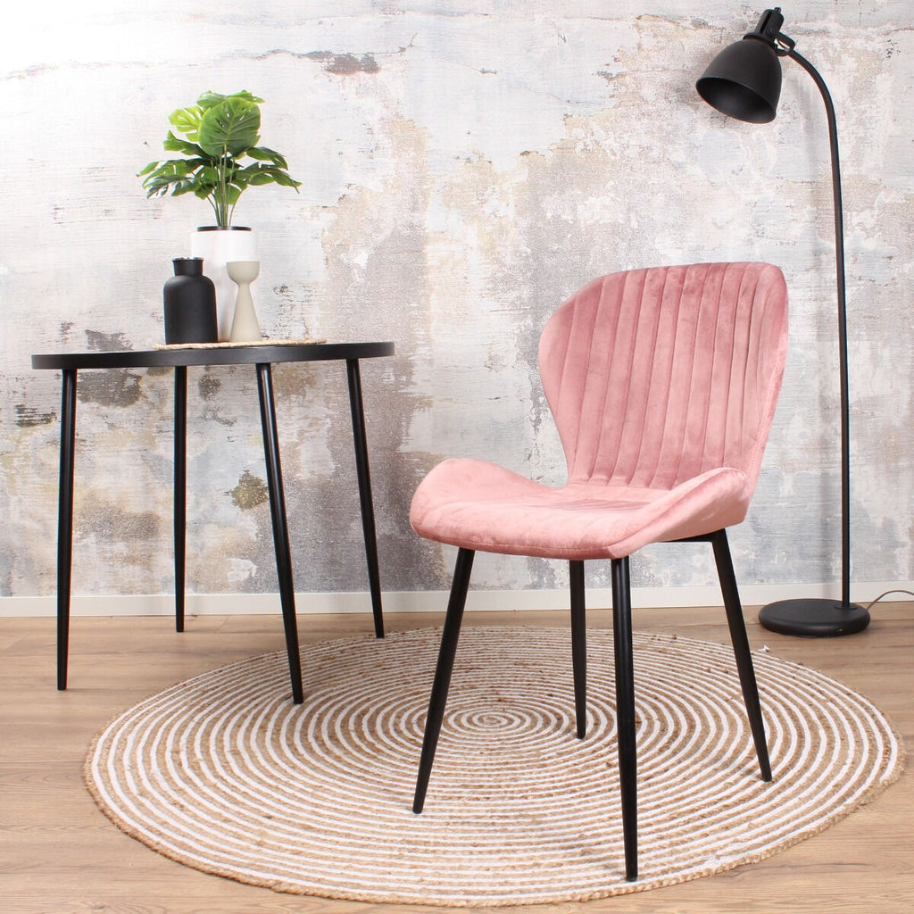 giulia dining chair velvet salmon pink return