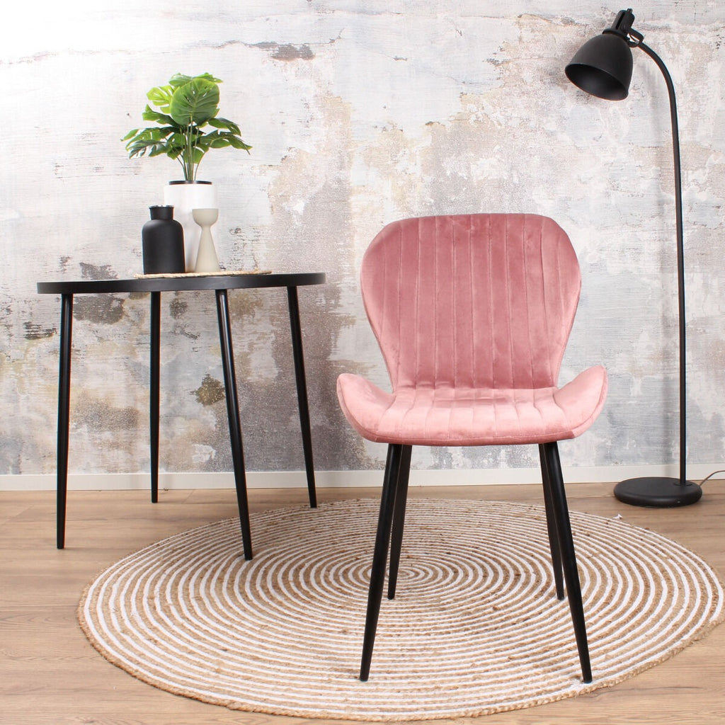 giulia dining chair velvet salmon pink return