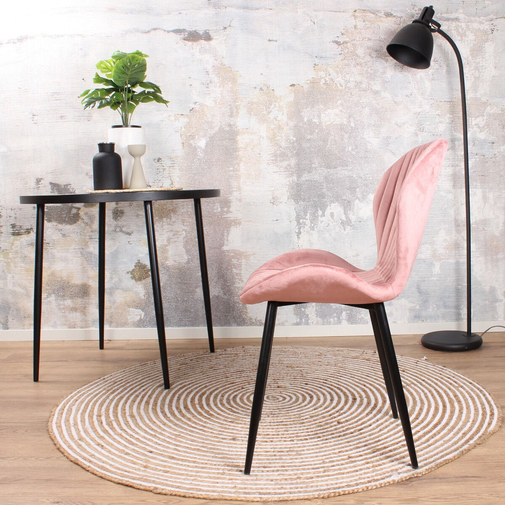 giulia dining chair velvet salmon pink return