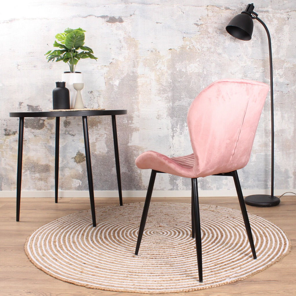 giulia dining chair velvet salmon pink return