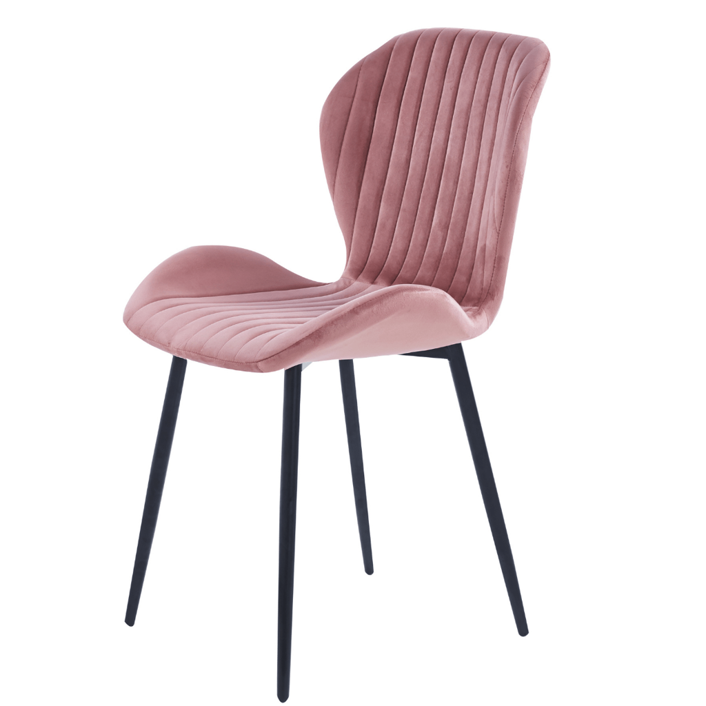 giulia dining chair velvet salmon pink return