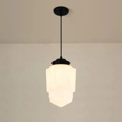 Stijlvolle Vintage Witte Melkglazen Geometrische Hanglamp