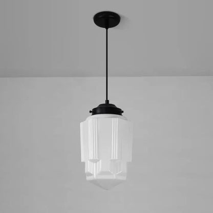 Stijlvolle Vintage Witte Melkglazen Geometrische Hanglamp