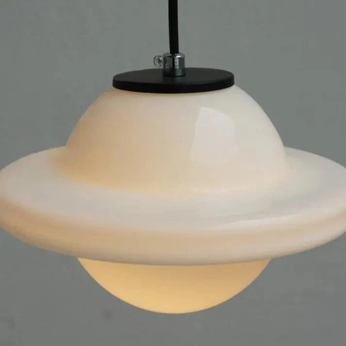 stijlvolle vintage witte melkglazen geometrische hanglamp