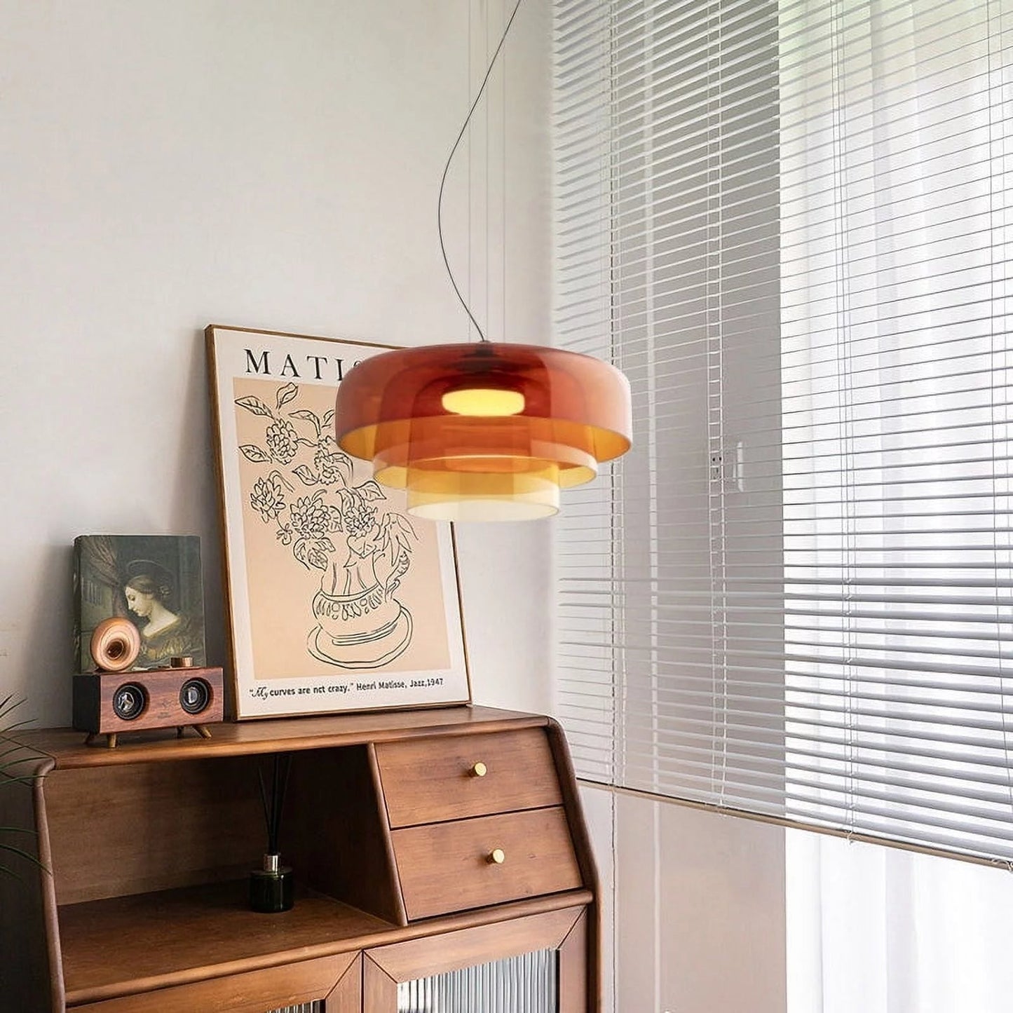 elegante hanglamp in noors glas