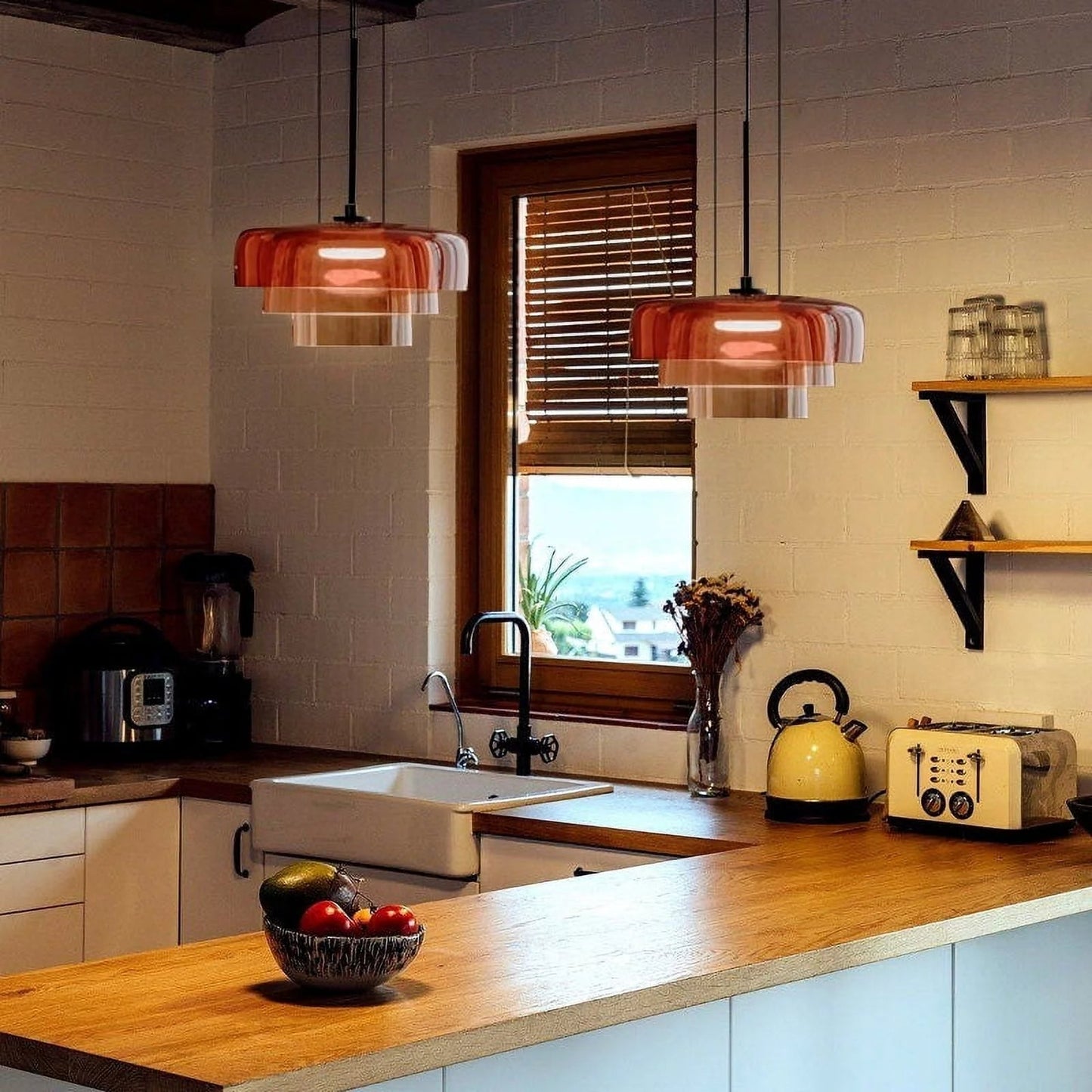 elegante glazen plafondlamp voor een sfeervolle verlichting