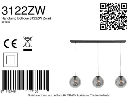 Hanglamp Bollique 3122ZW Zwart