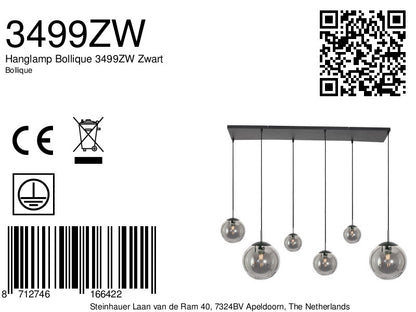 Hanglamp Bollique 3499ZW Zwart