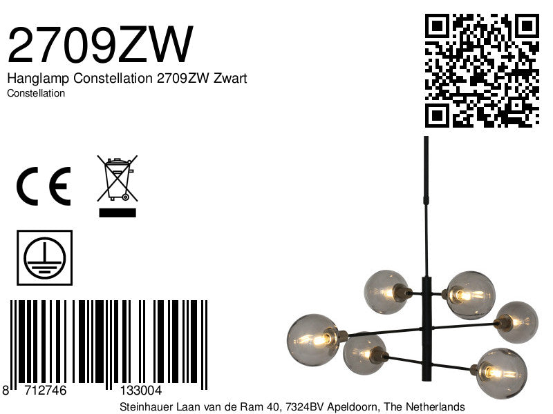 hanglamp constellation 2709zw zwart