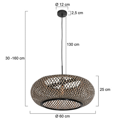 Pendant lamp Maze 3602ZW+K2001HS Black-(Black-Brown)