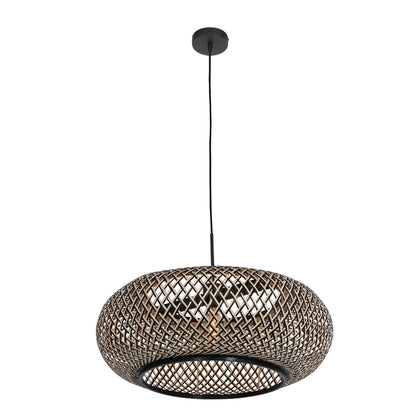 Hanglamp Maze 3602ZW+K2001HS Zwart-(Zwart-Bruin)