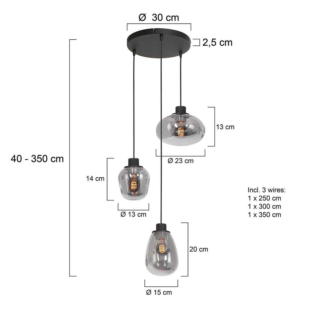 pendant lamp reflexion 3079zw black