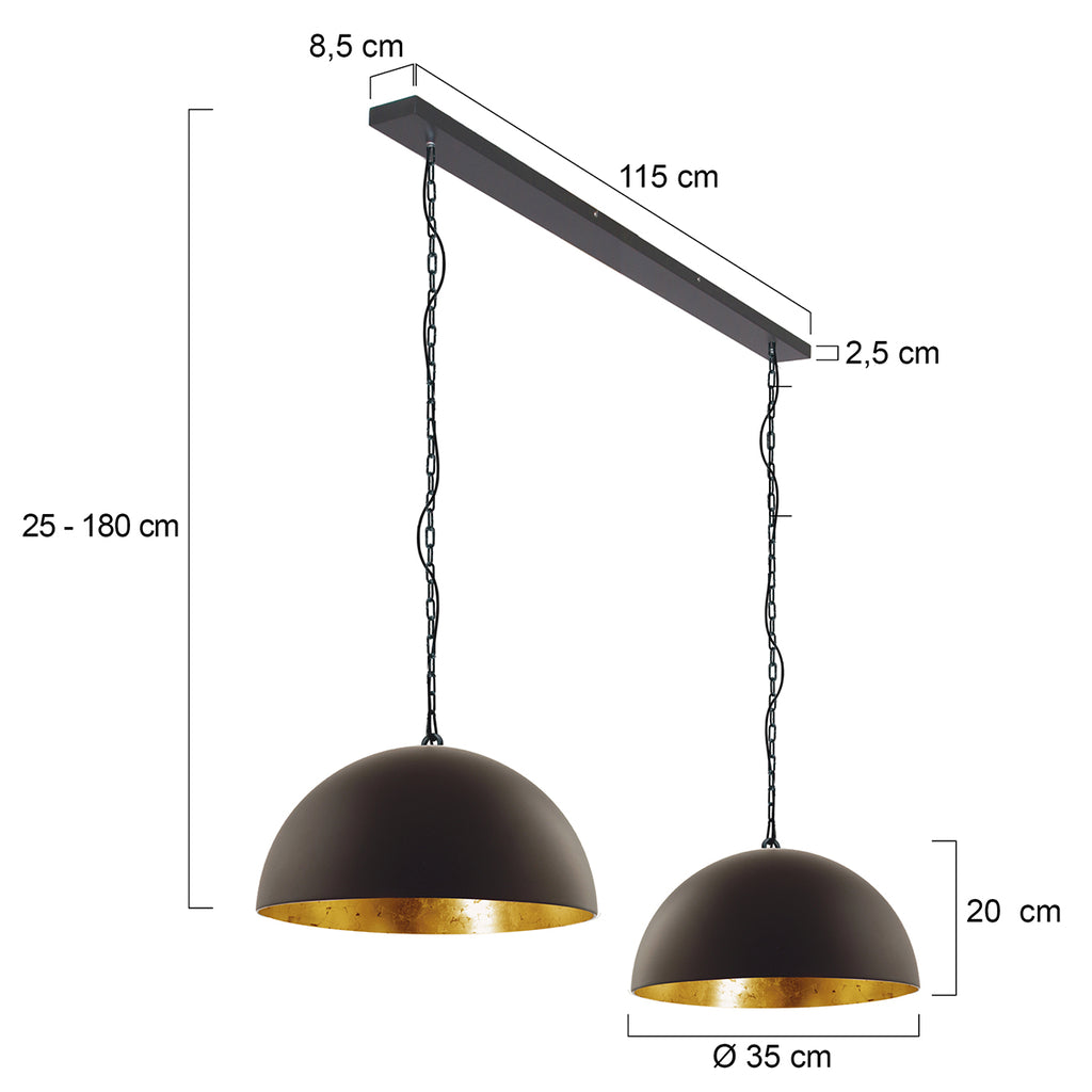 pendant lamp semicircle 2556zw black