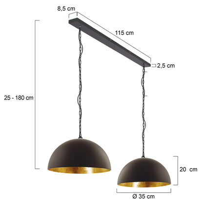 Pendant lamp Semicircle 2556ZW Black