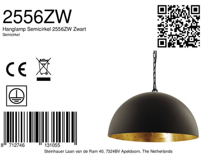 Pendant lamp Semicircle 2556ZW Black