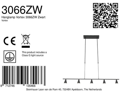 Hanglamp Vortex 3066ZW Zwart