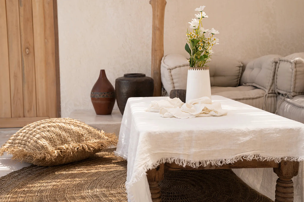 the linen tablecloth - white - 150x200