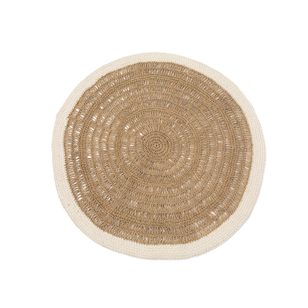 the seagrass &amp; cotton round carpet - natural white - 100