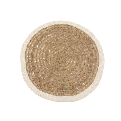 The Seagrass &amp; Cotton Round Carpet - Natural White - 100